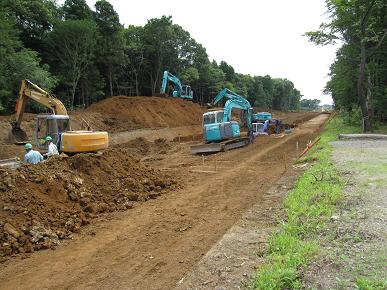 筑西幹線道路工事中の写真"