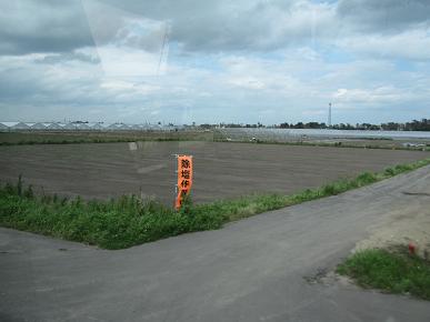 除塩作業中の水田の写真"